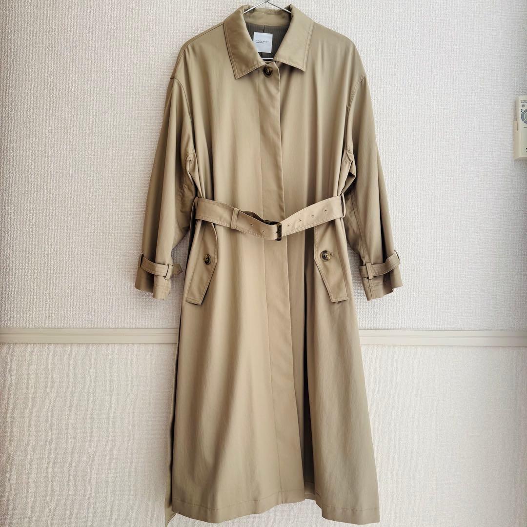 【美品】北欧暮らしの道具店 着こなしきまるトレンチコートベージュ Sサイズ