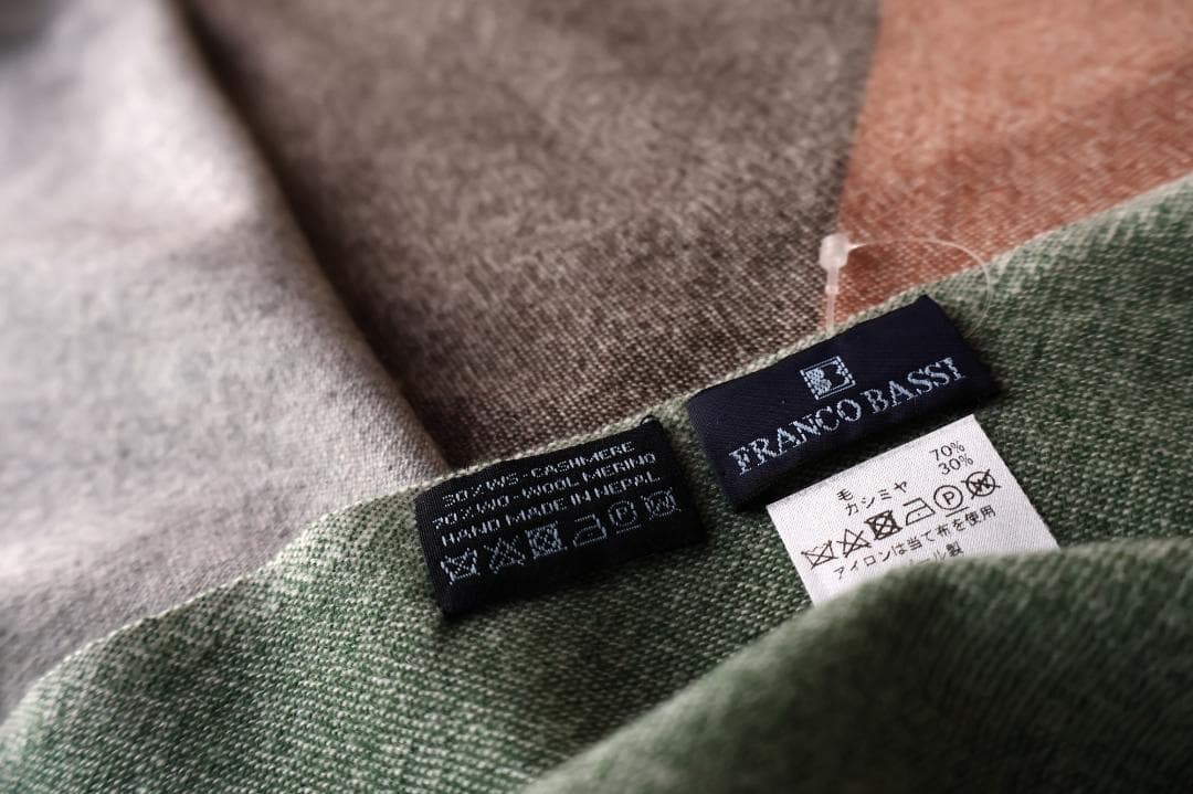 未使用 期間限定お値下げ イタリア フランコバッシ ウール&カシミヤ 大判