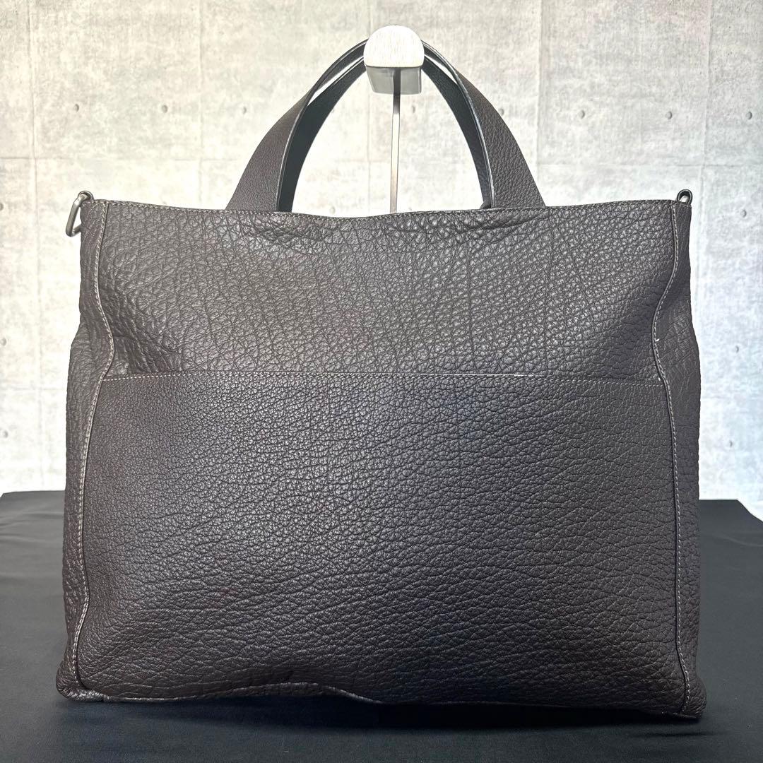 専用品MAURO GOVERNA ダークブラウン レザー A4ビジネスバッグ