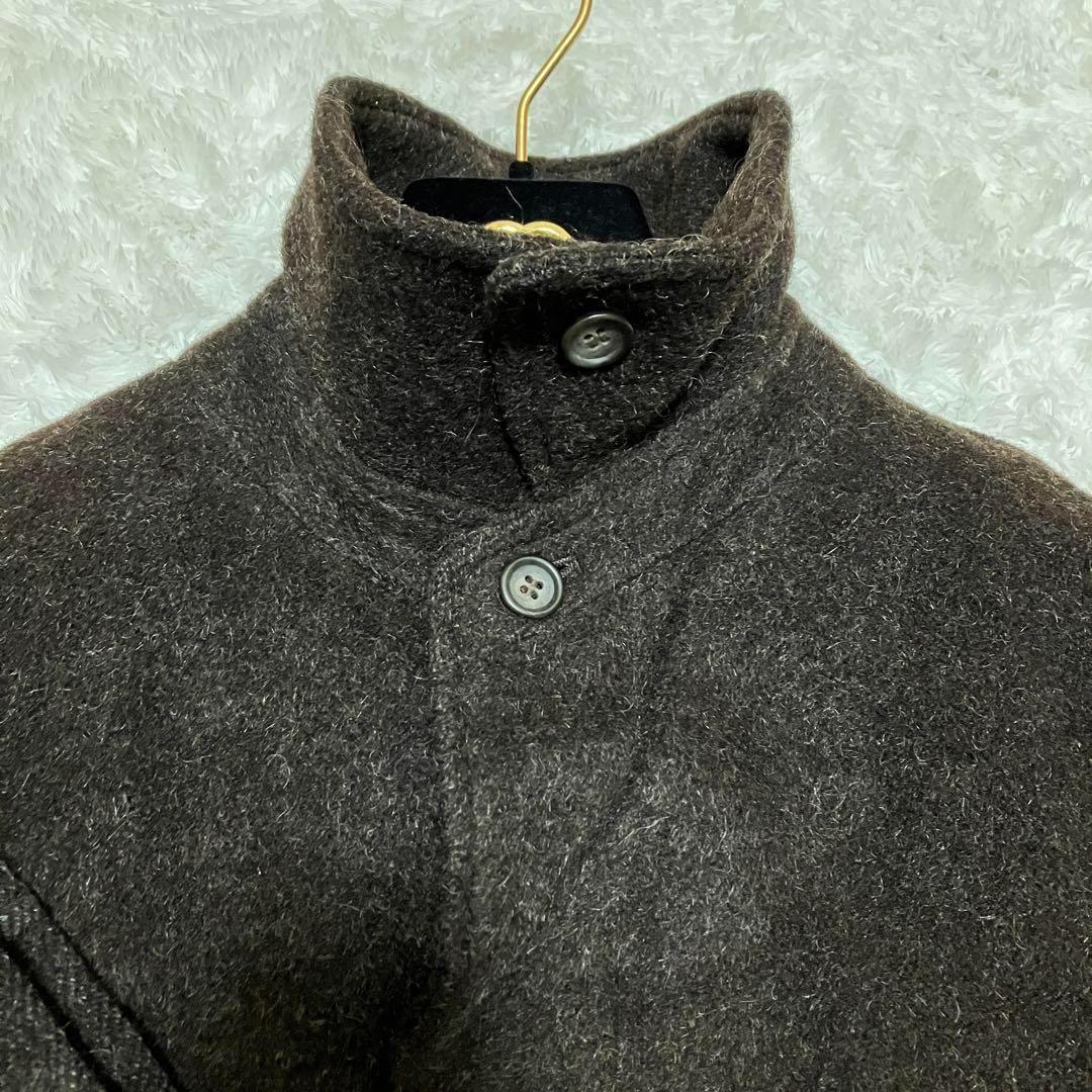 ポールスミス　ステンカラーコート　肉厚ウール　ロング丈　ベルト付き　ブラウン　M