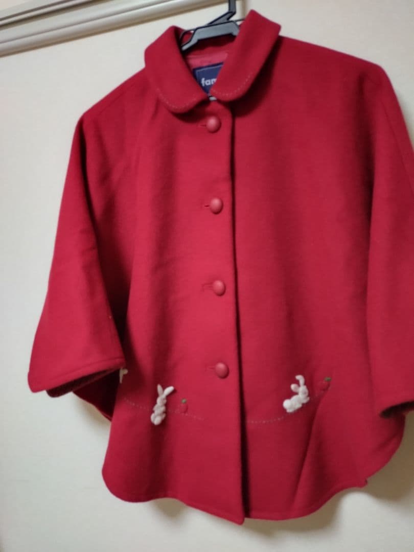 familiar　大人気マント　ウールカシミアコート　　アウター　120　日本製