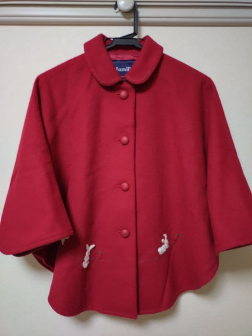 familiar　大人気マント　ウールカシミアコート　　アウター　120　日本製