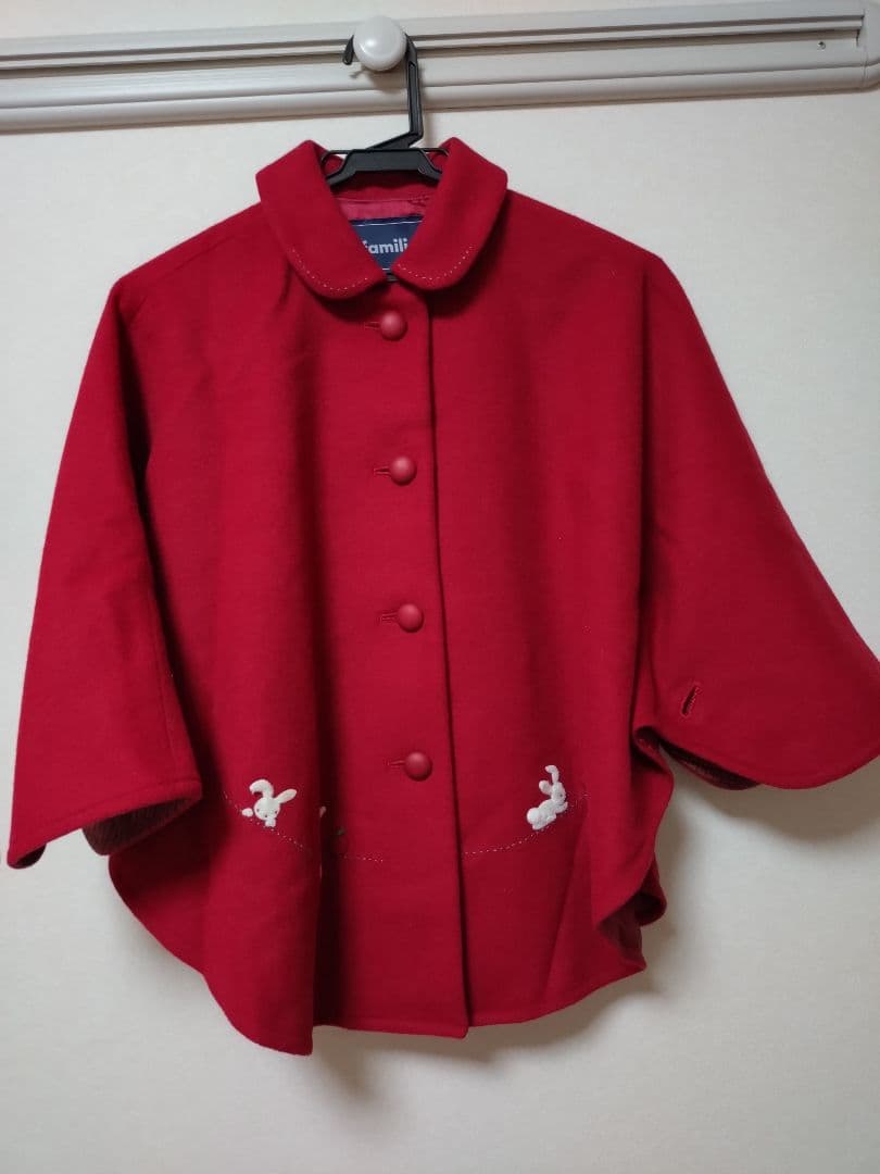 familiar　大人気マント　ウールカシミアコート　　アウター　120　日本製
