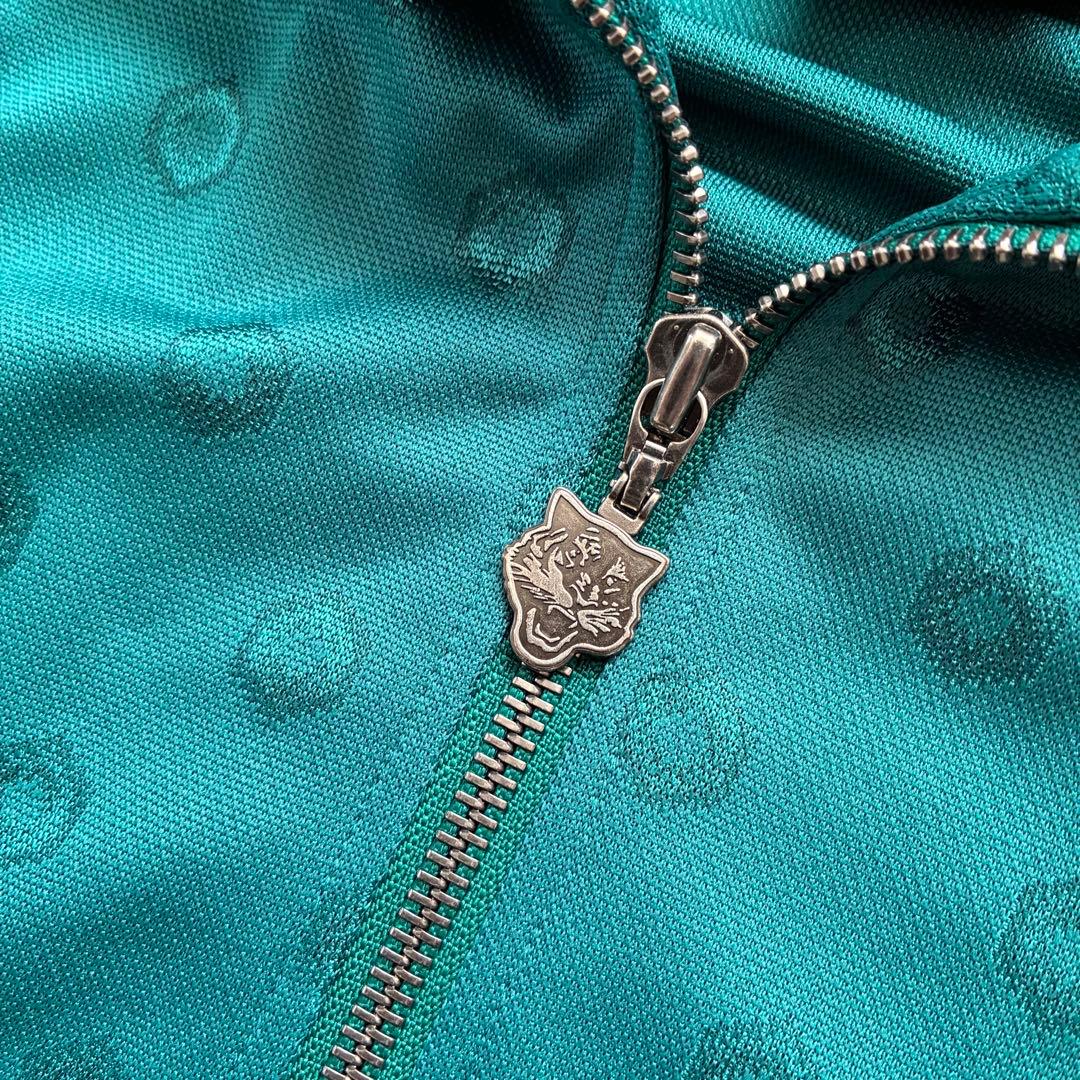 Onitsuka Tiger トラックジャケット　グリーン　サイドライン　総柄