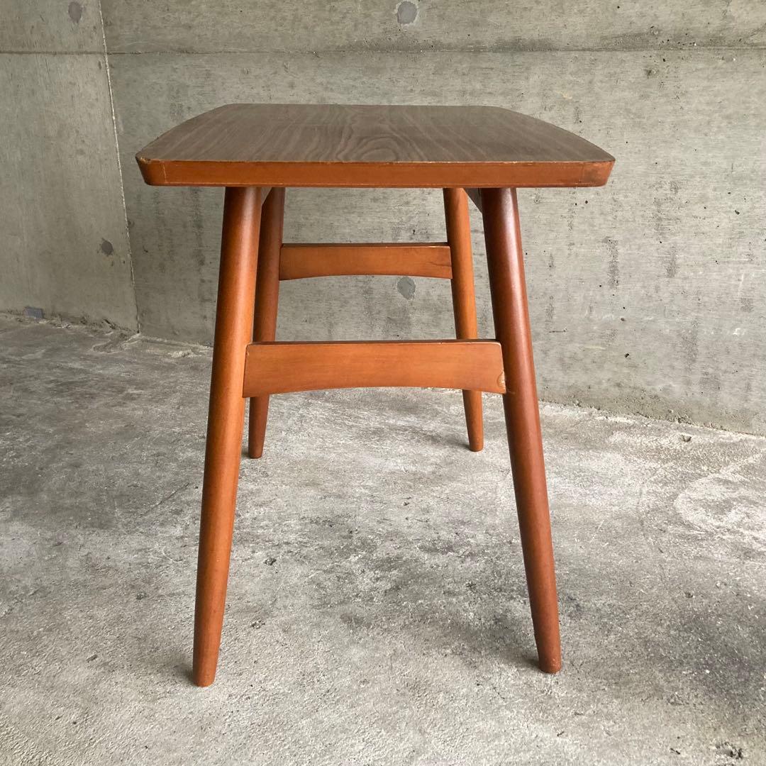 テーブル 机 サイドテーブル 置物台 飾り台 花台 木製 木目調 昭和レトロ