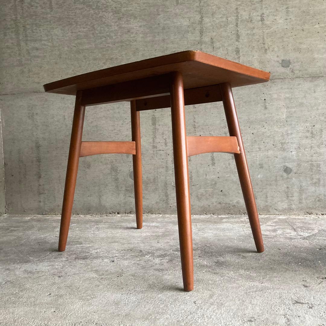 テーブル 机 サイドテーブル 置物台 飾り台 花台 木製 木目調 昭和レトロ