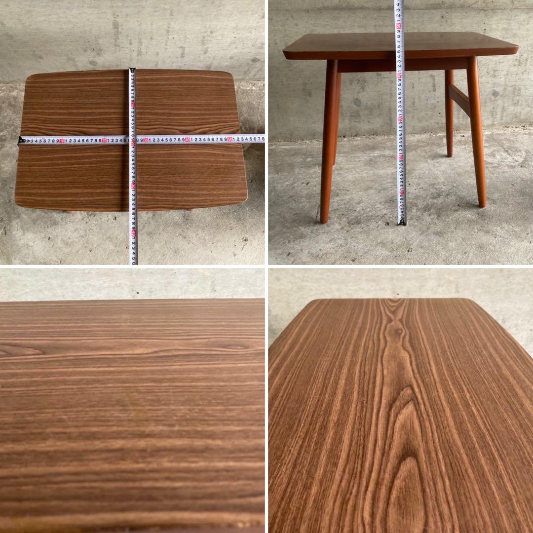 テーブル 机 サイドテーブル 置物台 飾り台 花台 木製 木目調 昭和レトロ