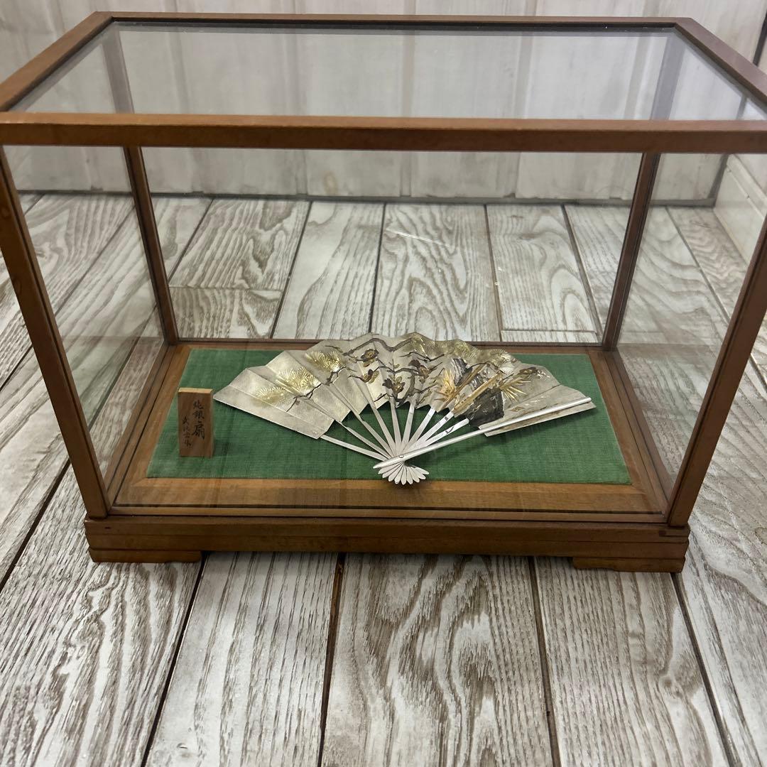 扇子の装飾品 木製ケース付き