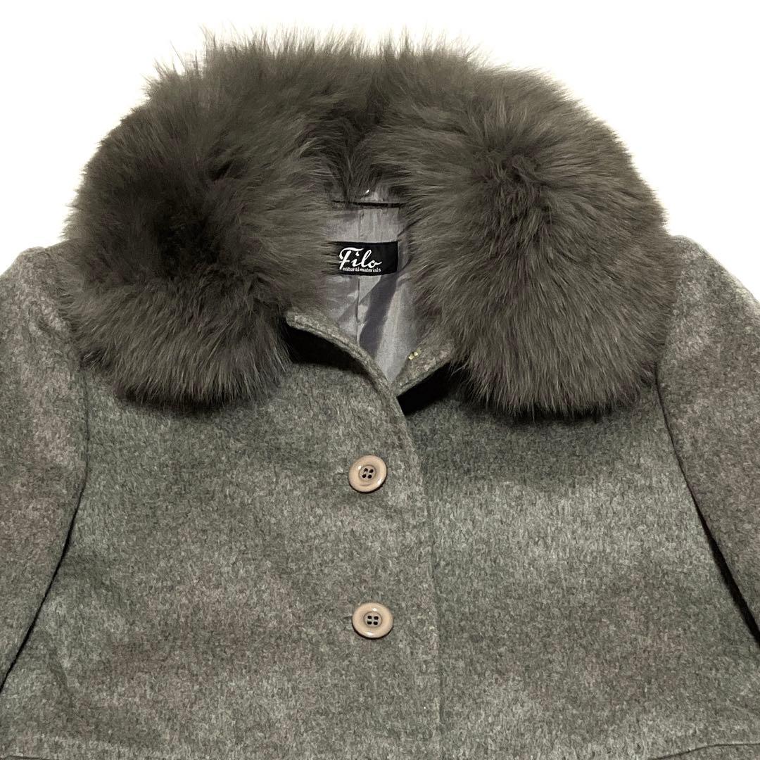 ✨極美品✨三京商会 Filomo カシミヤ100% グレー ロングコート2way