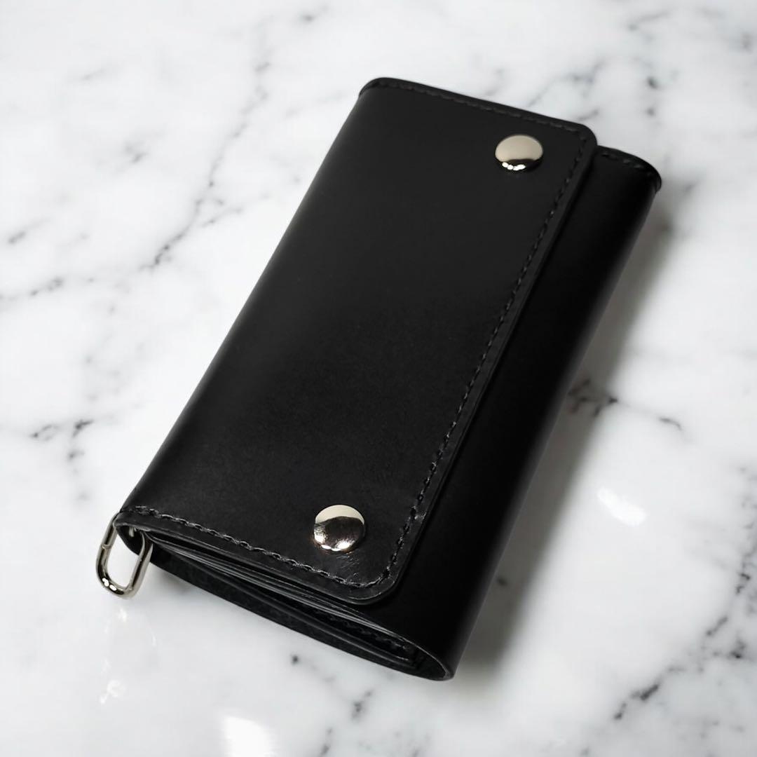 たつろう　栃木レザー　三つ折りトラッカーウォレット