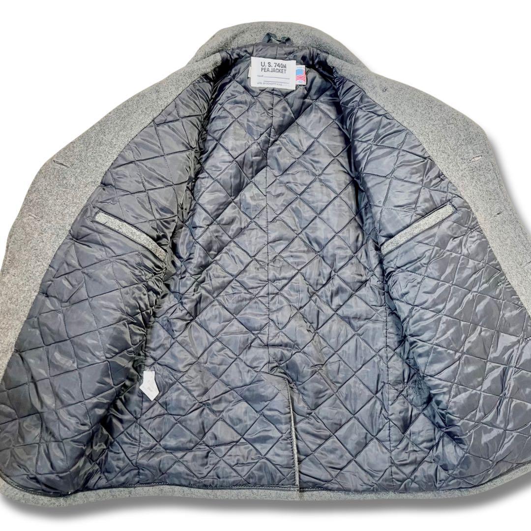 極美品✨schott ショット ピーコート 740N 42 キルティング ロゴ