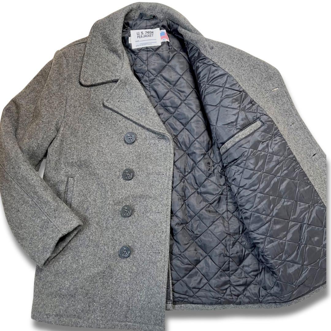 極美品✨schott ショット ピーコート 740N 42 キルティング ロゴ