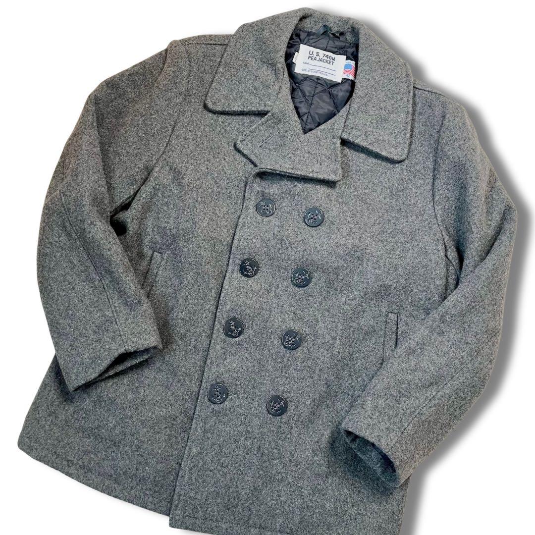 極美品✨schott ショット ピーコート 740N 42 キルティング ロゴ