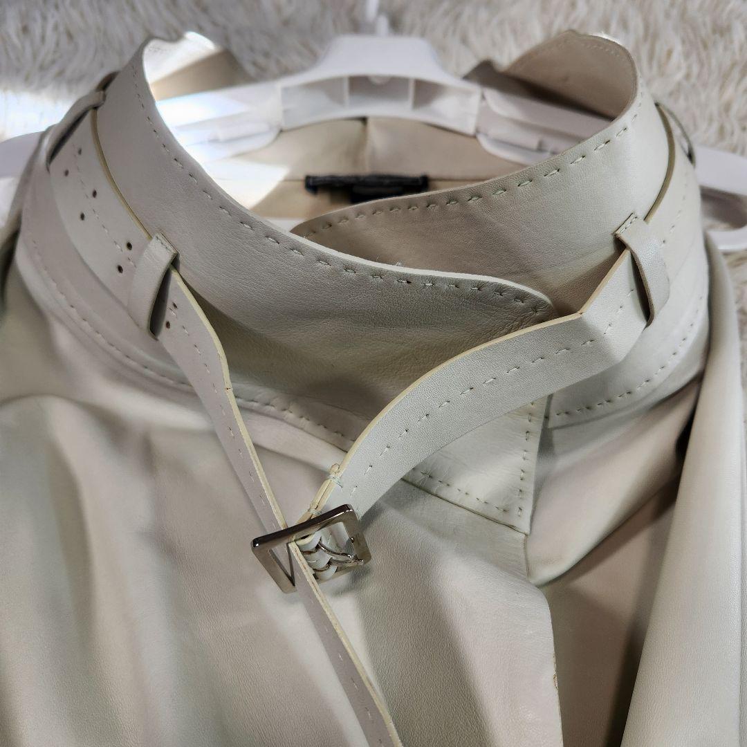 タグ付き サルヴァトーレフェラガモ オールレザー ロングコート シェルボタン