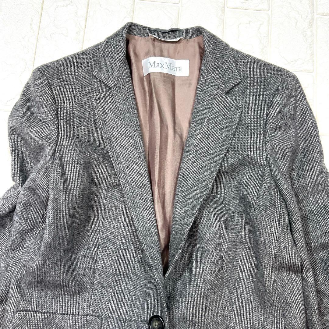 MaxMara マックスマーラ 白タグ アンゴラ混 テーラードジャケット