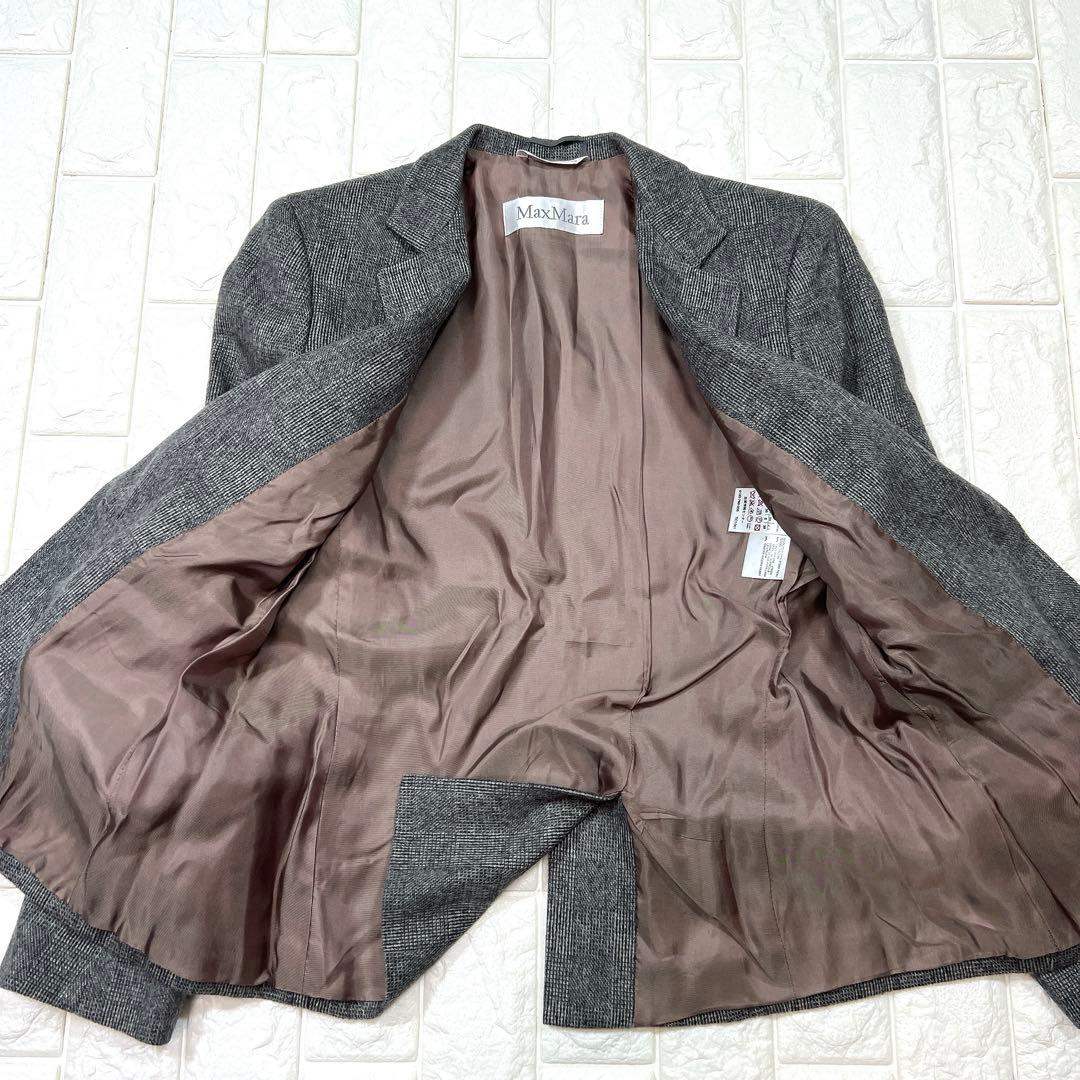 MaxMara マックスマーラ 白タグ アンゴラ混 テーラードジャケット