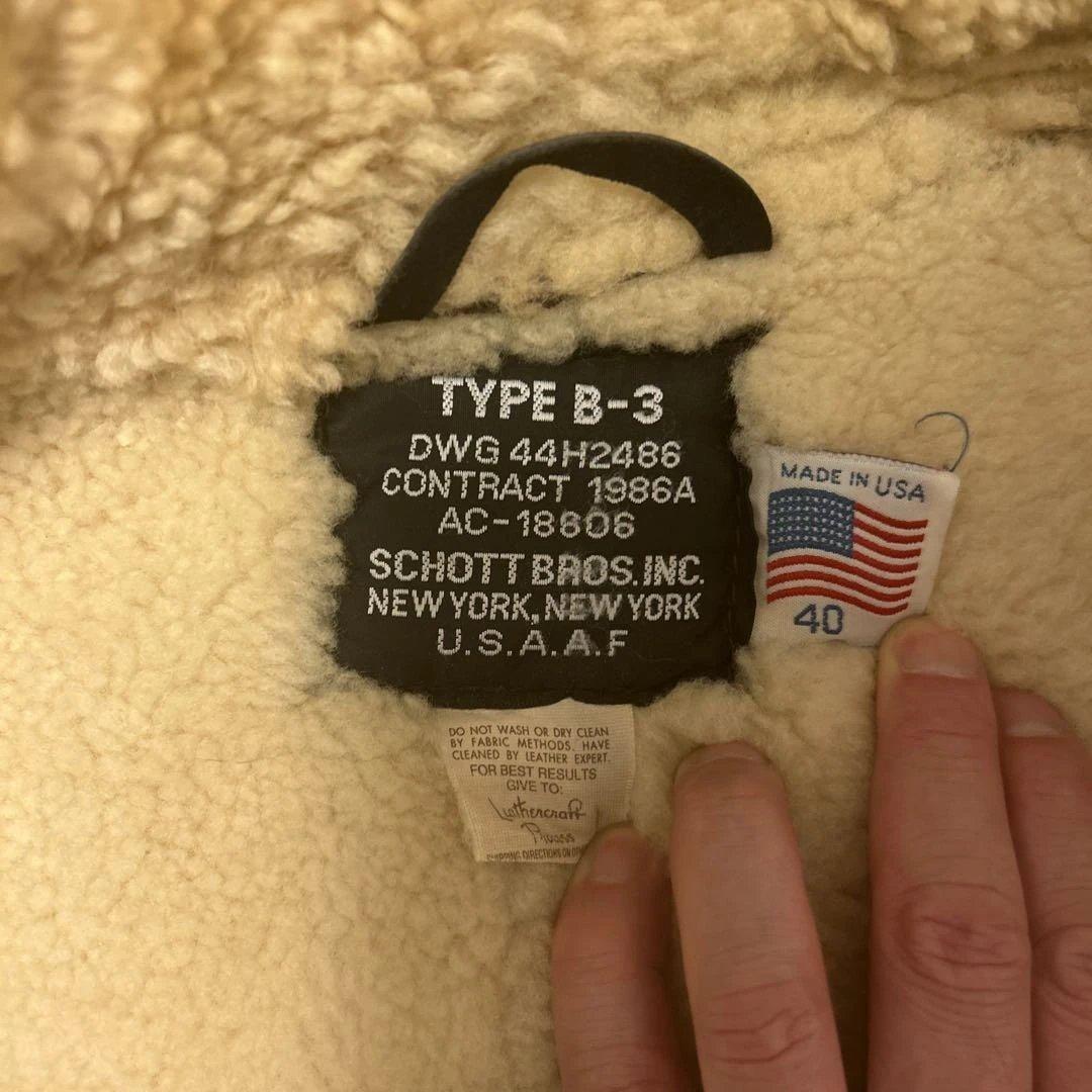 schottショット　B-3 フライトジャケット　40 リアルムートン　羊革