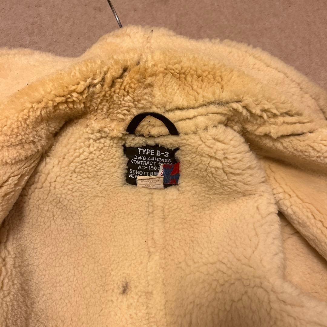 schottショット　B-3 フライトジャケット　40 リアルムートン　羊革