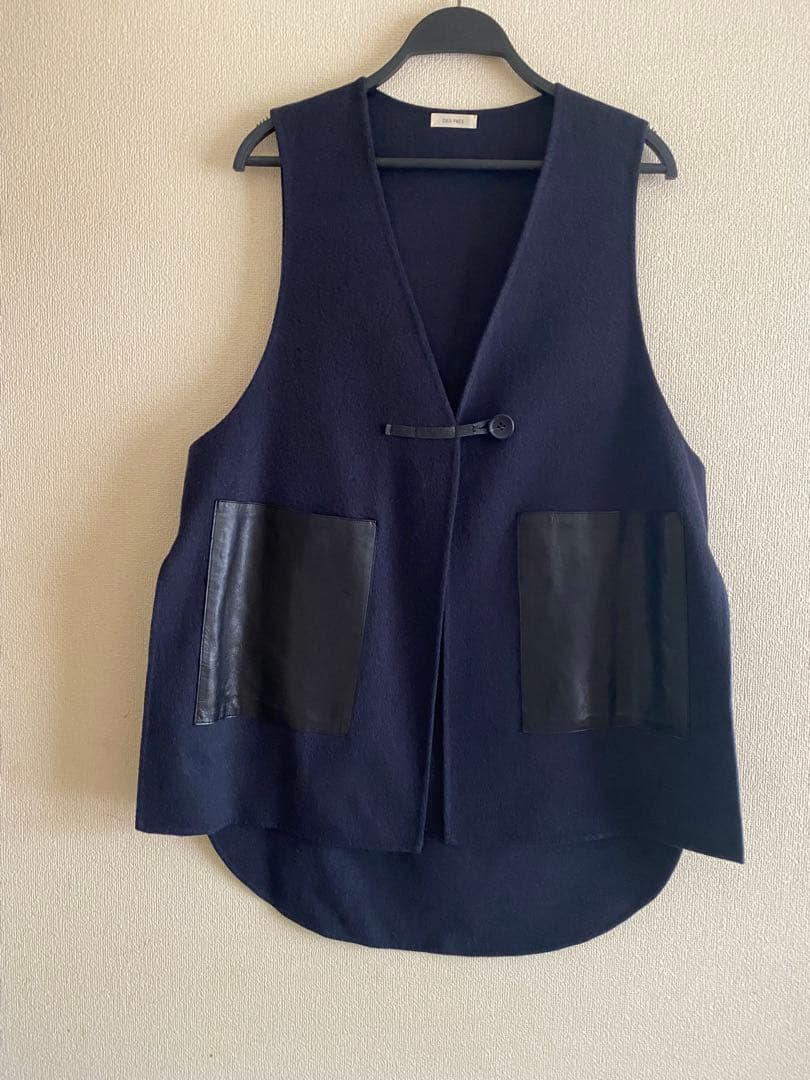 デプレ ライトダブルフェイスシャギー ノーカラージレ