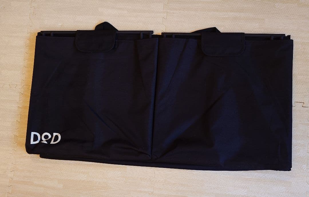 DOD テキーララック 3段セット メッシュ天板付 ブラック×ウッド＋専用バッグ