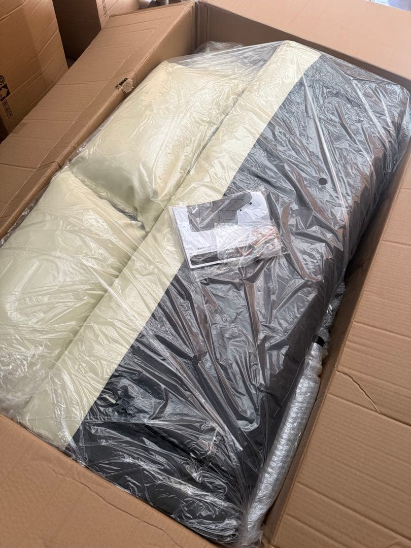 新品　120㎝幅　3WAY ソファベッド　 セミダブル　SD ホワイトレザー調