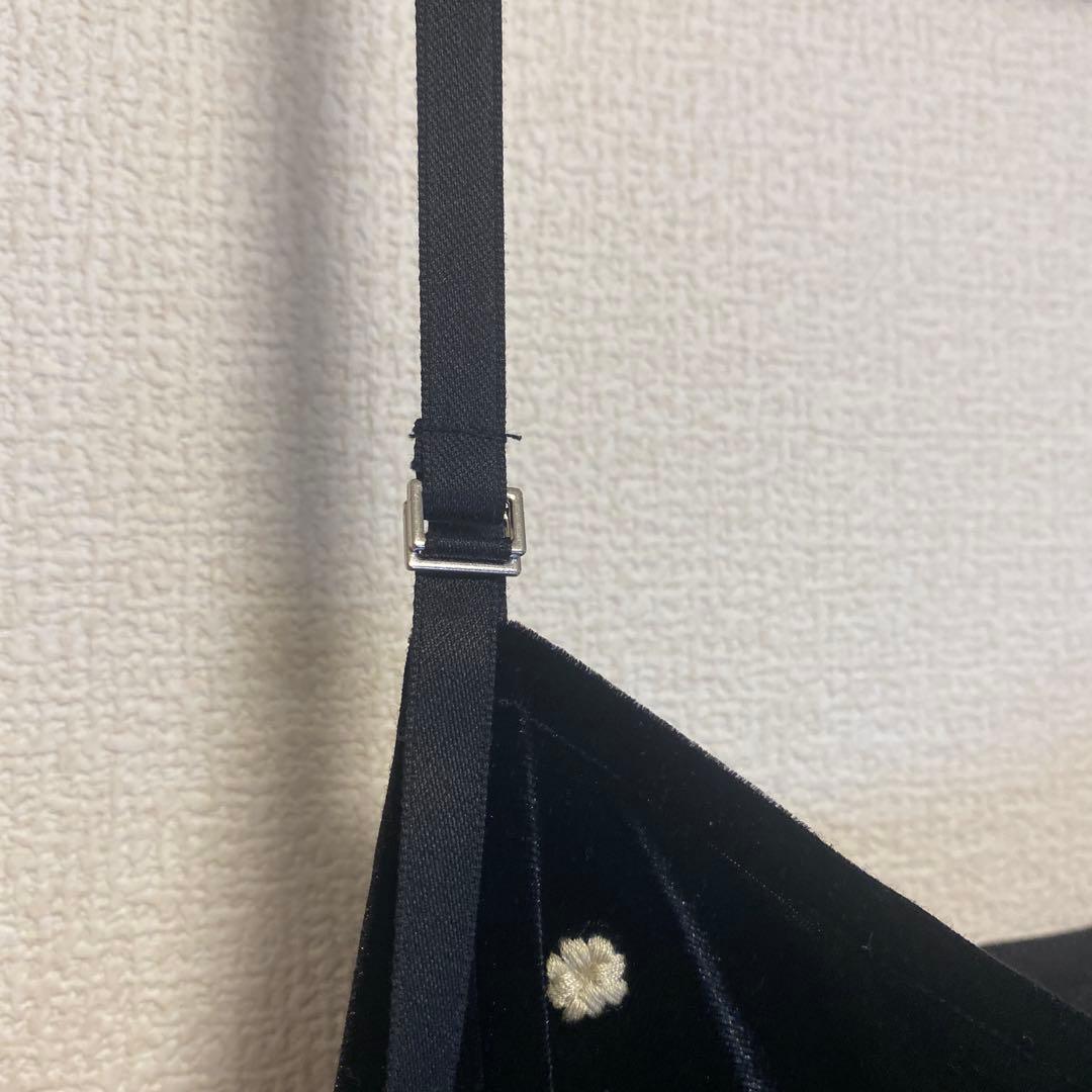 Ｂ.C STOCKベーセーストック ベロアフラワー刺繍ワンピースキャミワンピース