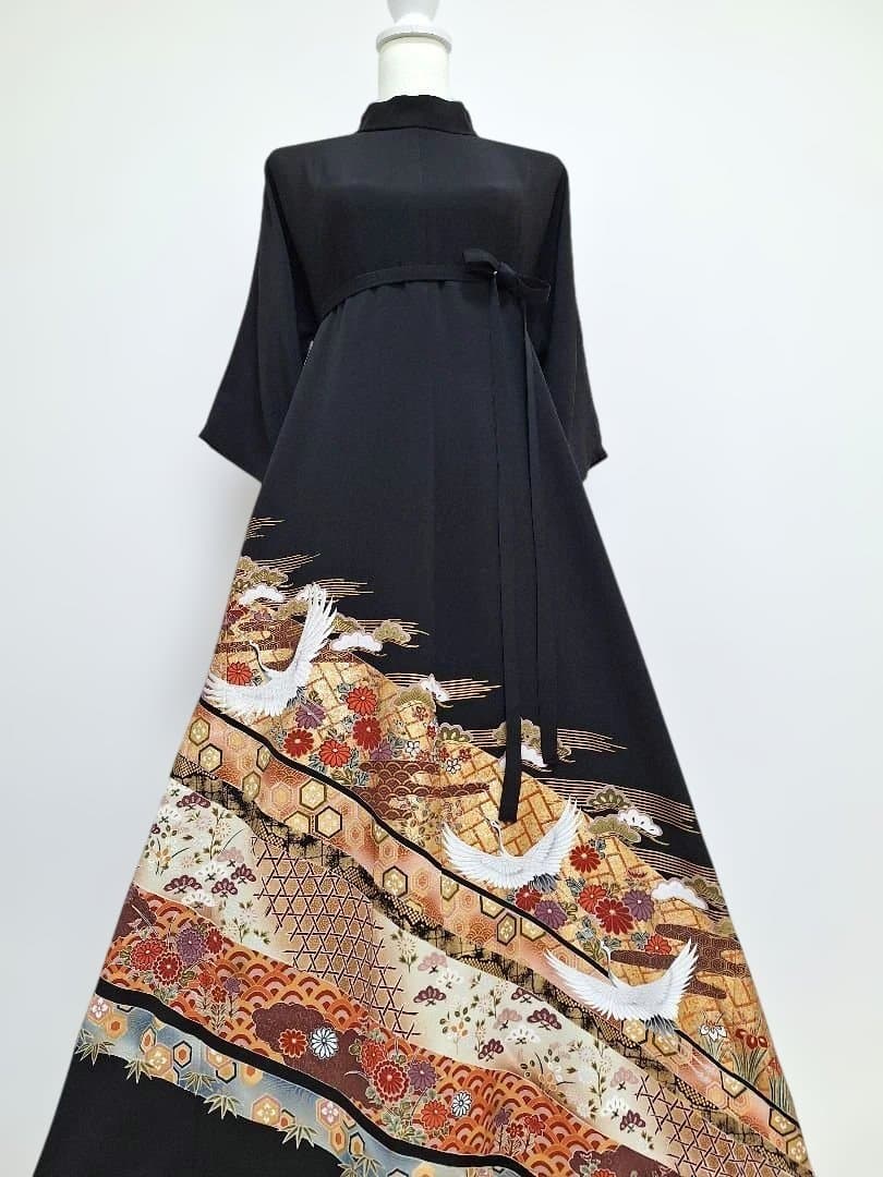 着物リメイクワンピース3618