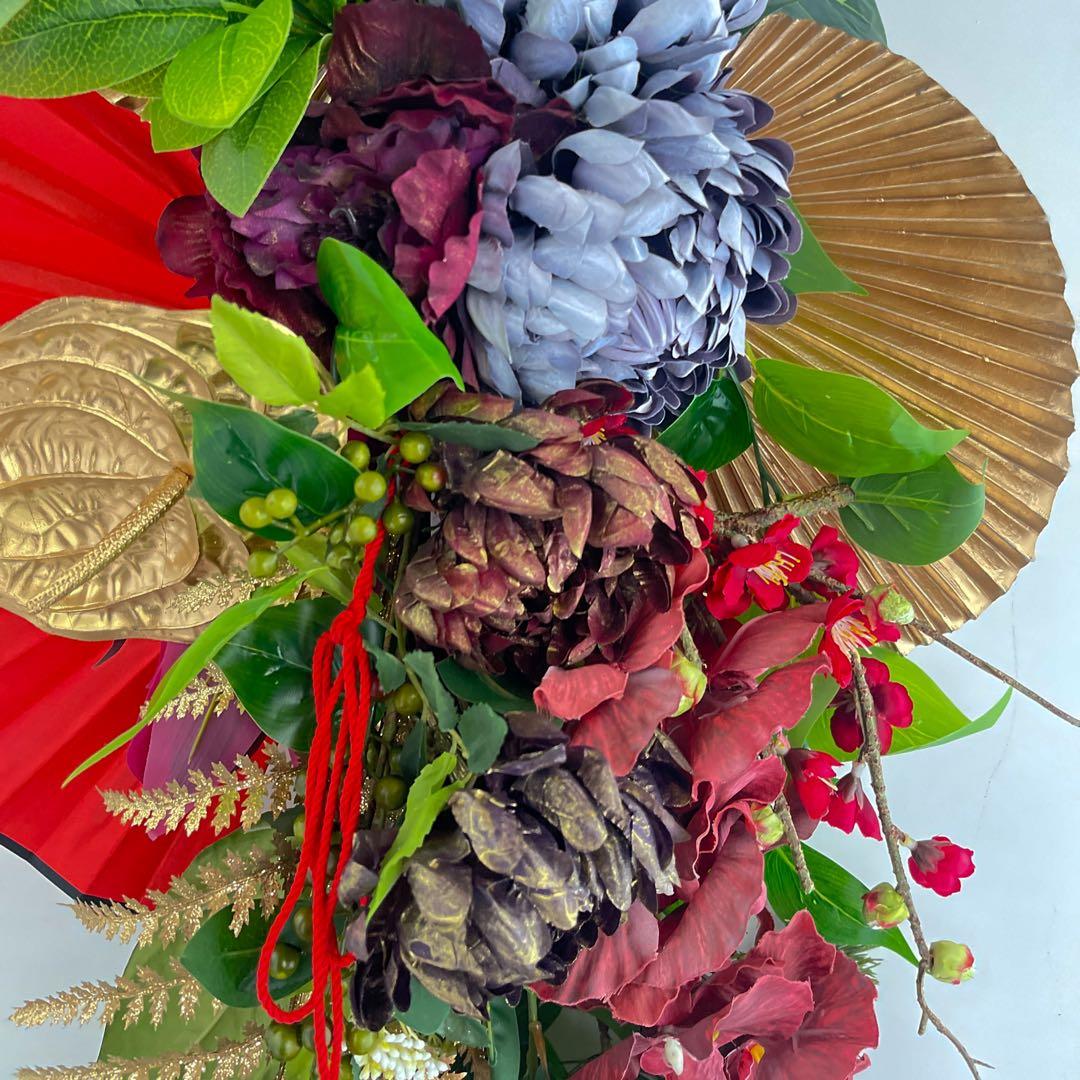 【特大1mサイズ 正月しめ縄リース】モダン迎春装飾｜店舗・商業用 光触媒フラワー