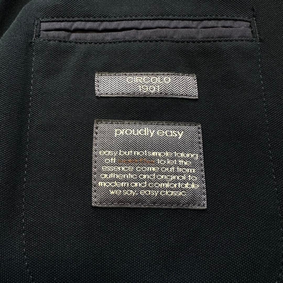 XL相当◎チルコロ 鹿の子 ジャージージャケット コットンピケ 紺 50 現行品