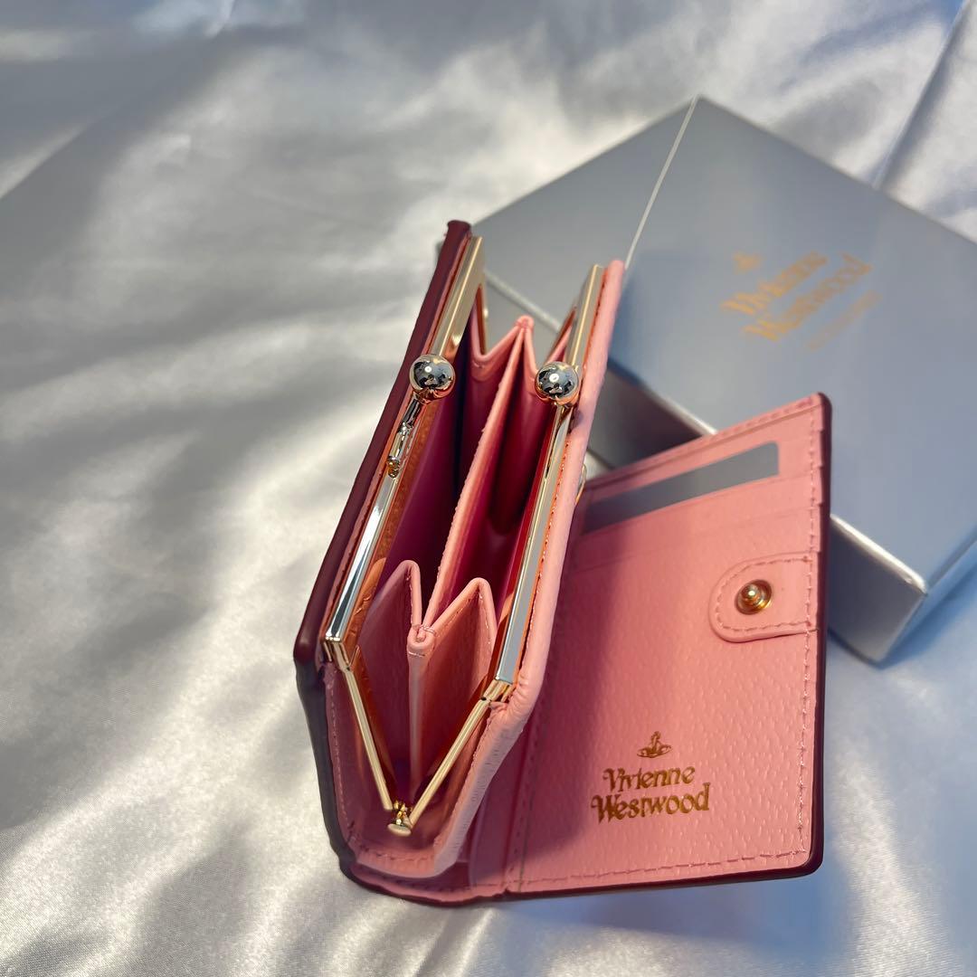 新品 Vivienne Westwood ピンク 二つ折り財布 バレンタイン