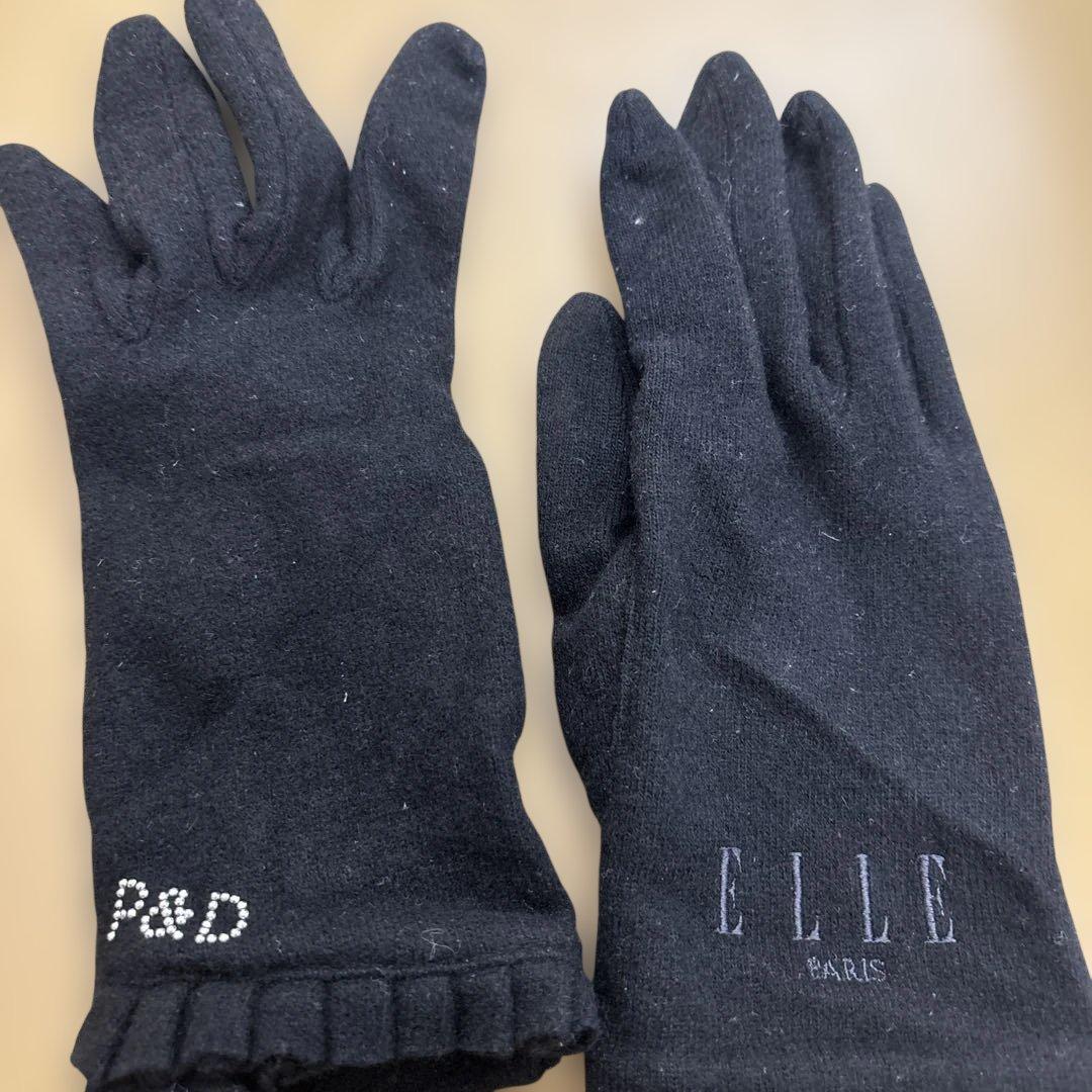 ELLE ほか、黒 手袋