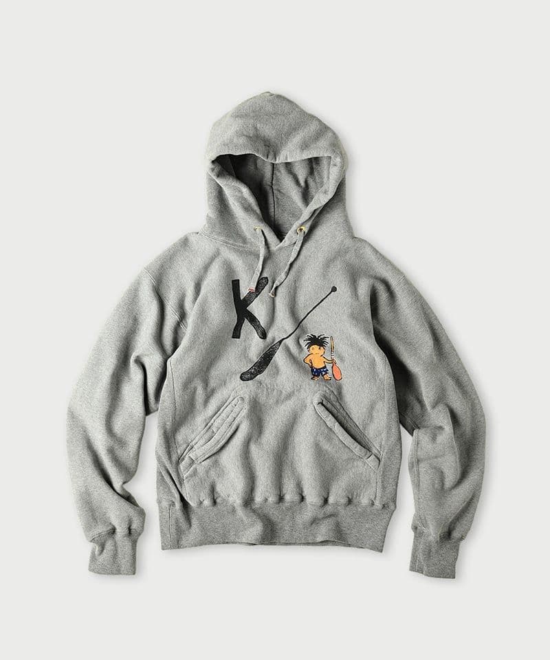 【未使用タグ付】45Rコノッキ君ベタッチプリントの908裏毛フーディ (トップ)