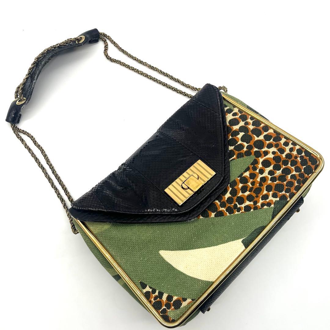 Chloe クロエ ハンドバッグ ヴィンテージ パッチワーク レオパード