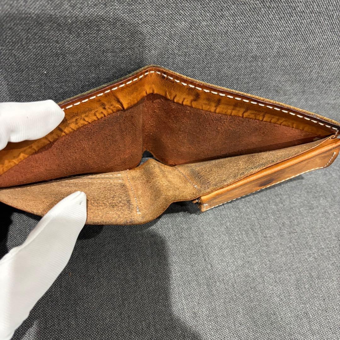 希少 RED WING 二つ折り財布 本革 USAブーツレザー使用（ブラウン）