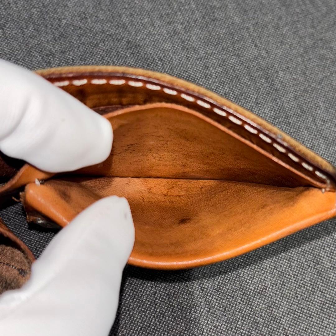 希少 RED WING 二つ折り財布 本革 USAブーツレザー使用（ブラウン）