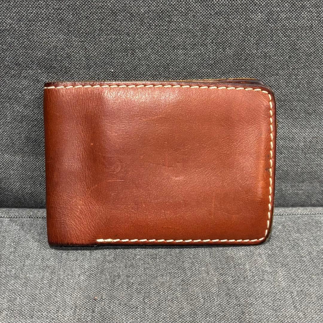 希少 RED WING 二つ折り財布 本革 USAブーツレザー使用（ブラウン）