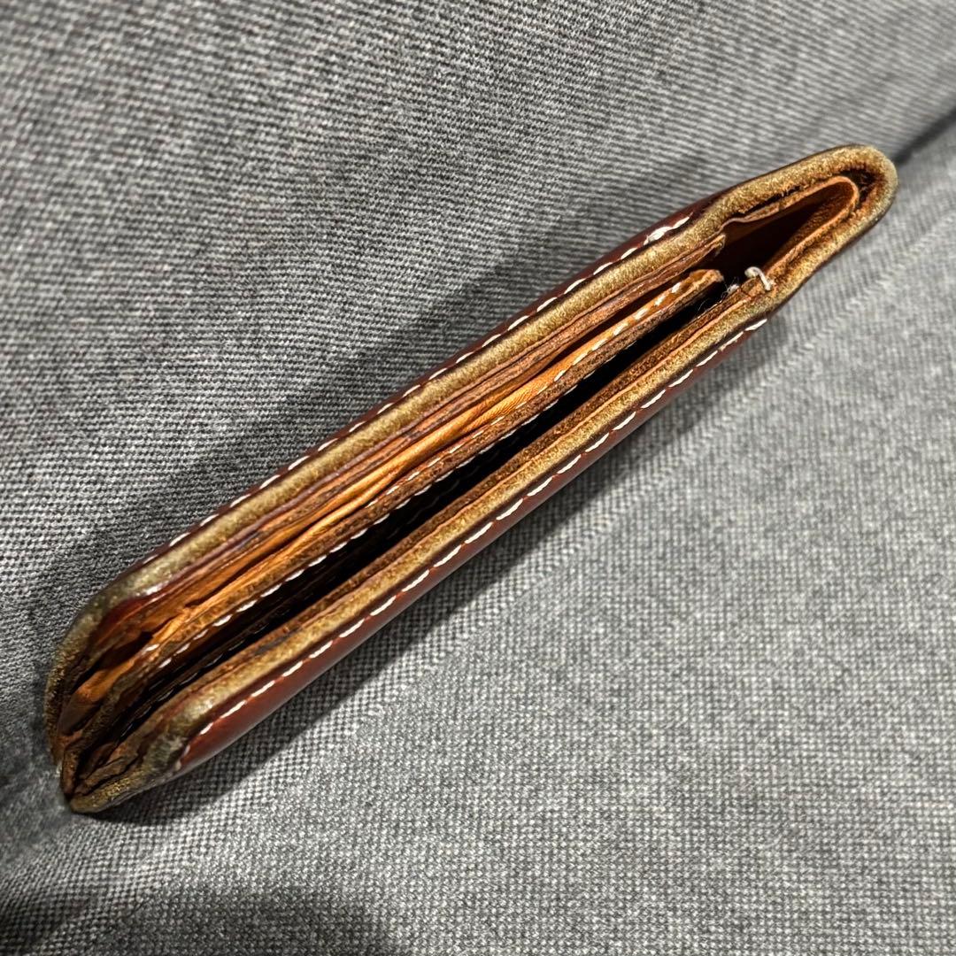 希少 RED WING 二つ折り財布 本革 USAブーツレザー使用（ブラウン）