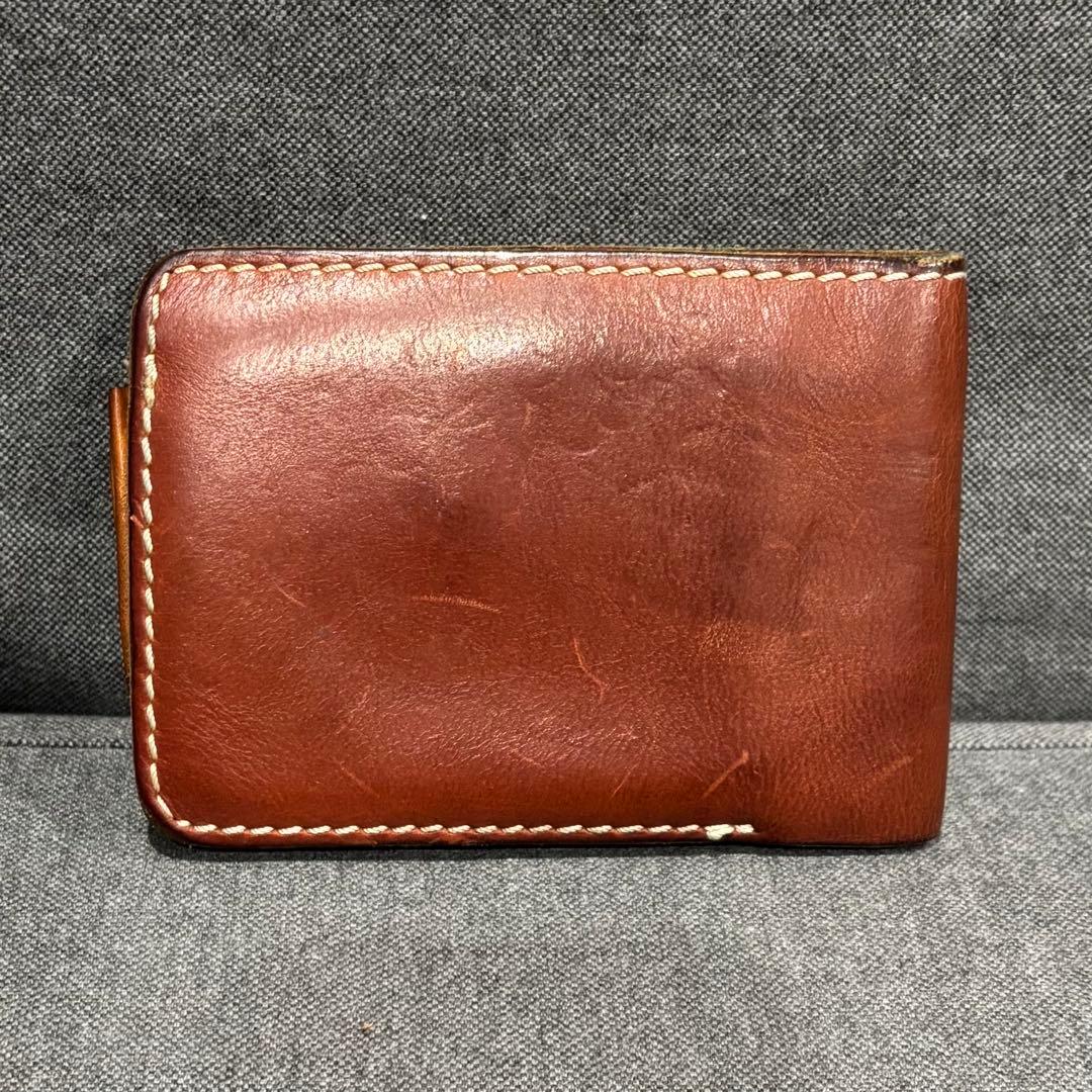 希少 RED WING 二つ折り財布 本革 USAブーツレザー使用（ブラウン）