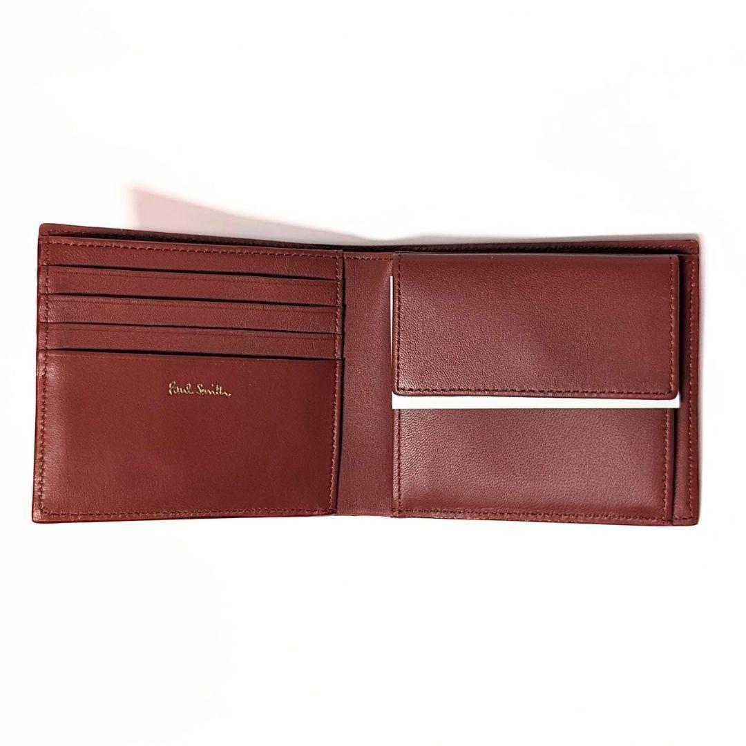新品✨ポールスミス✨Paul Smith ストライプ 折り 財布 メンズ 本革