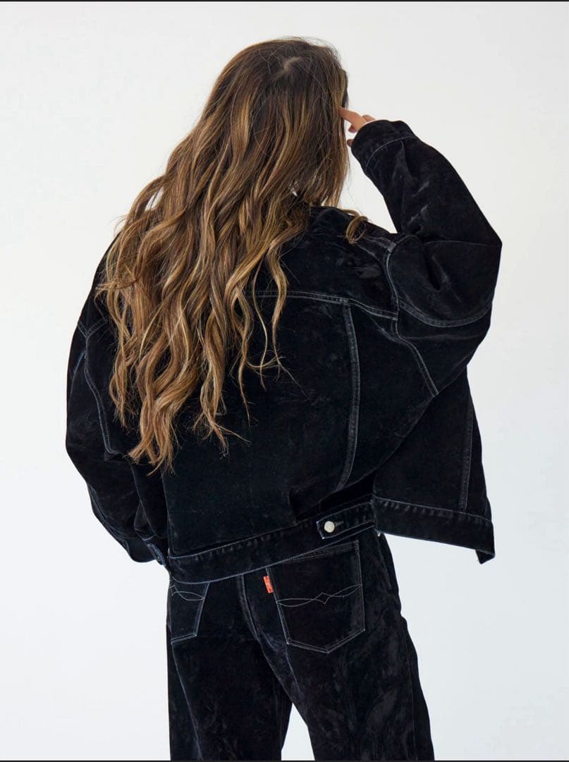 Ungrid フロッキー起毛デニムジャケット&カーブデニム