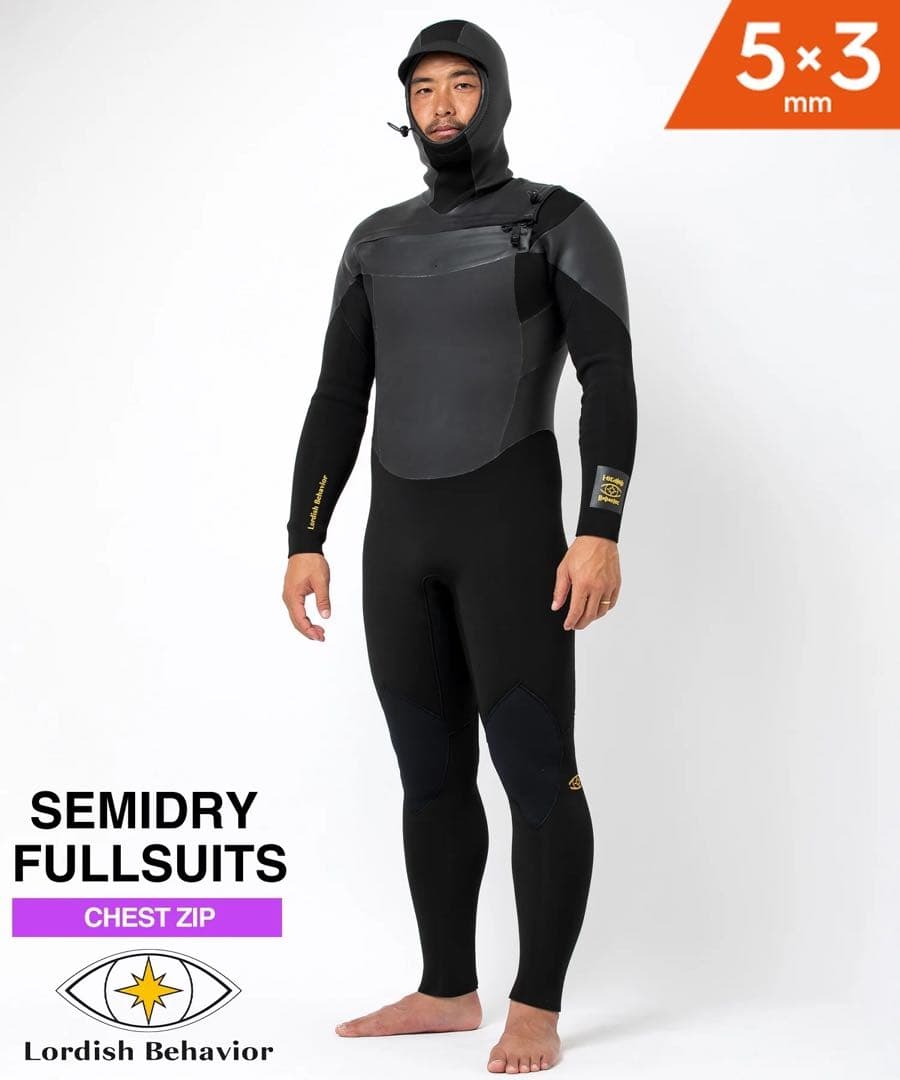 Lordish Behaviorセミドライフルスーツ5×3 mm フード付きML