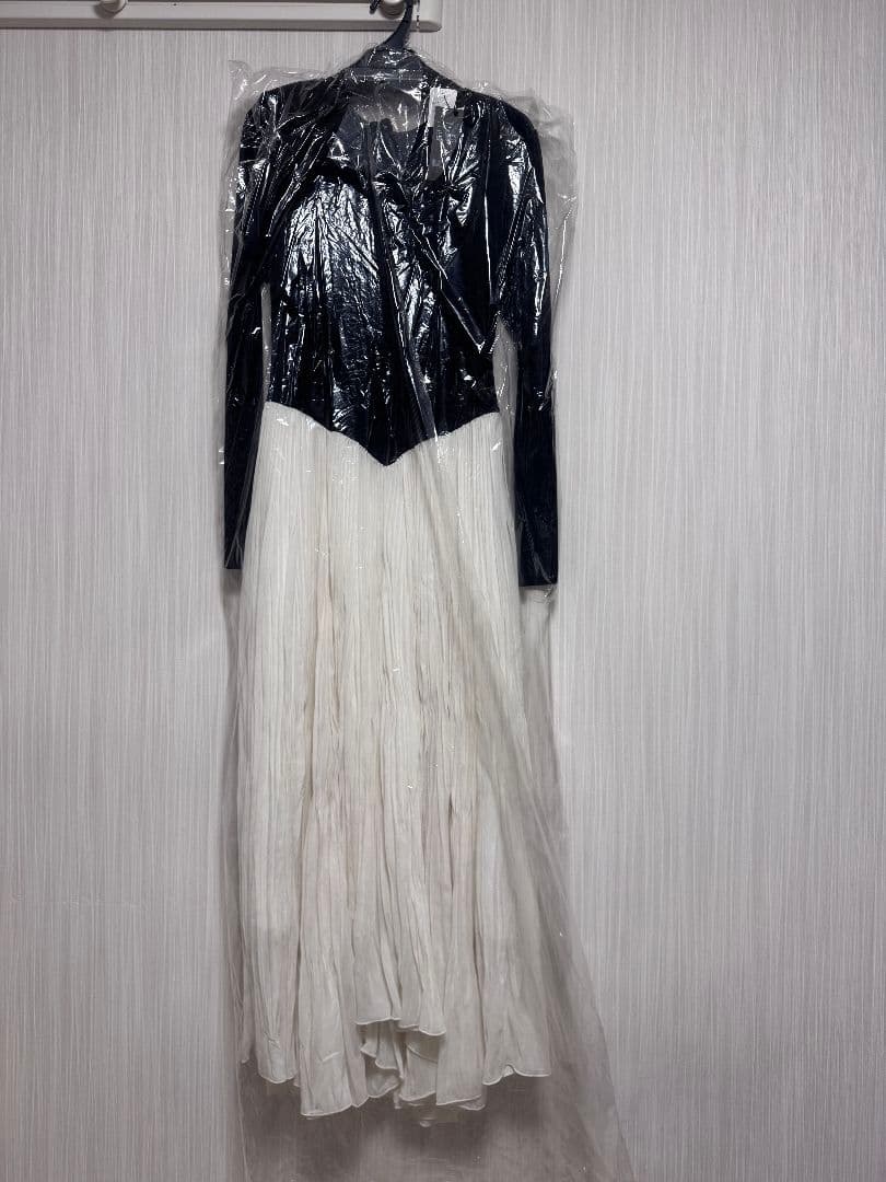 【新品タグ付】anuans ベロアシフォンドッキングワンピース