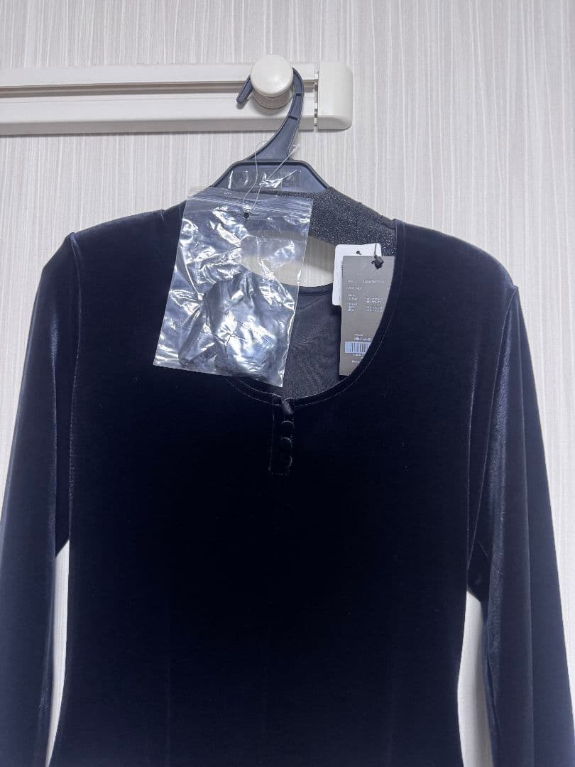 【新品タグ付】anuans ベロアシフォンドッキングワンピース