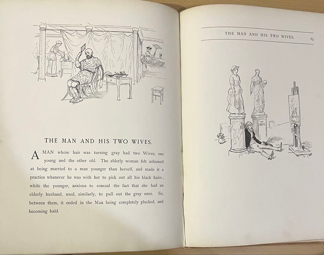 No.428 希少 アンティーク 古書 洋書 絵本 ビクトリア イソップ 童話