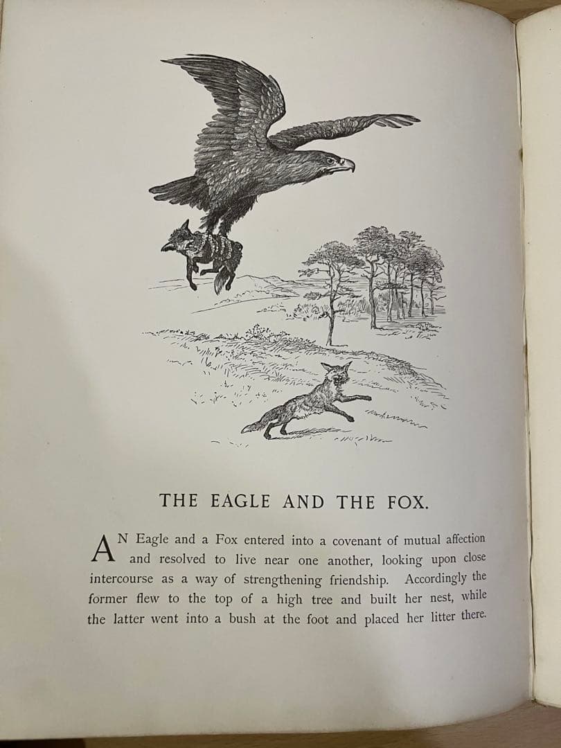 No.428 希少 アンティーク 古書 洋書 絵本 ビクトリア イソップ 童話