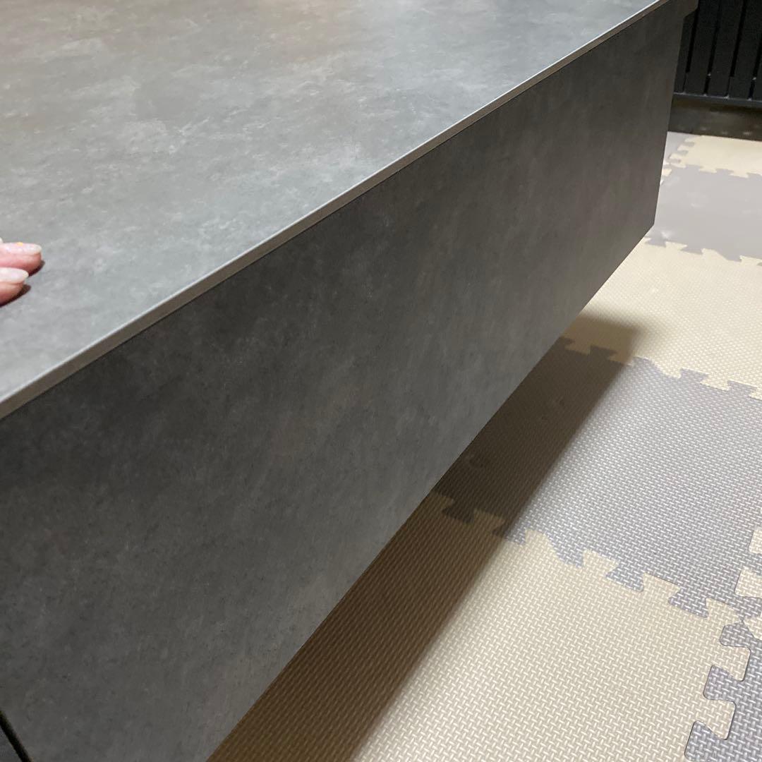 専用　週末割引！　早い者勝ち　グレー 石目調 ローテーブル 引き出し2杯付き