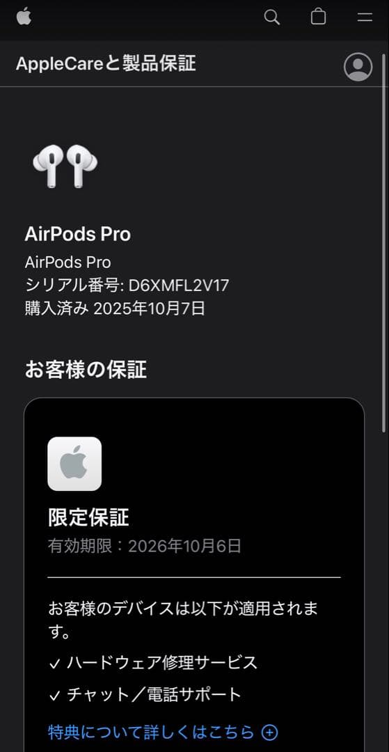 AirPods Pro (第2世代) 本体 + 充電ケーブル