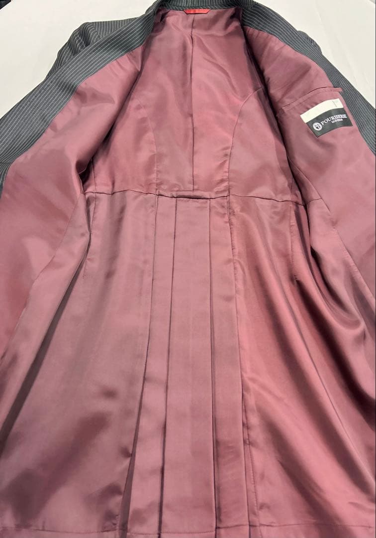 fourisherie uomo 黒ストライプタキシード4点セットサイズAM