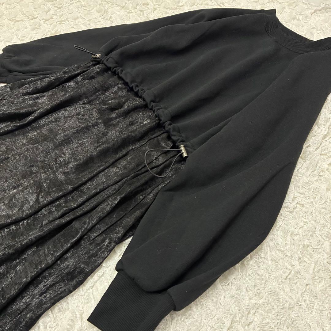 タグ付き 未使用品 プラスオトハ OTOHA 黒 ワンピース ロング ドッキング