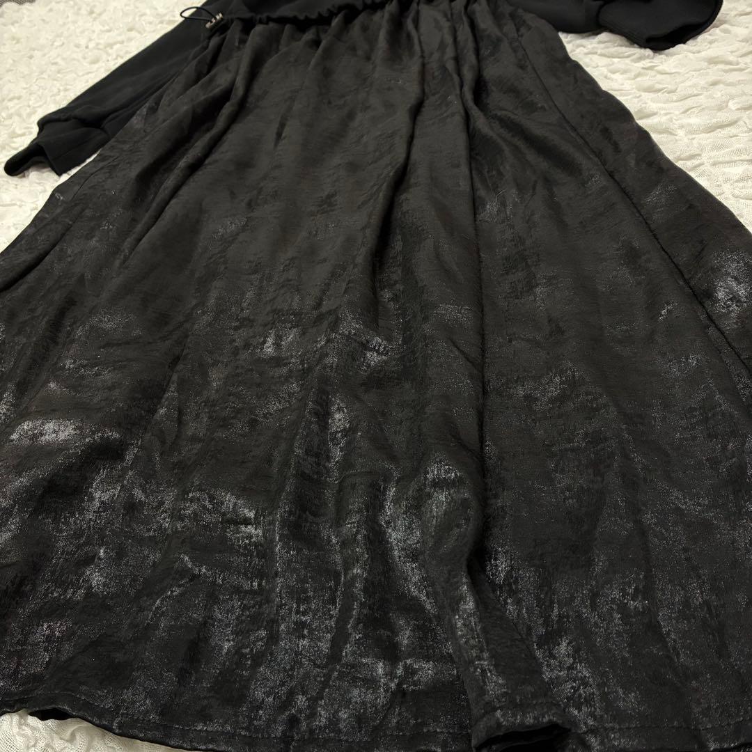 タグ付き 未使用品 プラスオトハ OTOHA 黒 ワンピース ロング ドッキング